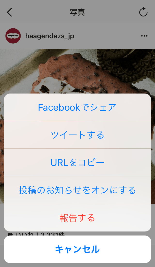 インスタアプリオプション