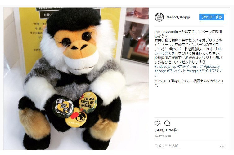ザ・ボディショップのインスタグラムキャンペーン事例