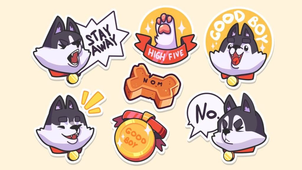 dog-line-stamp-sticker