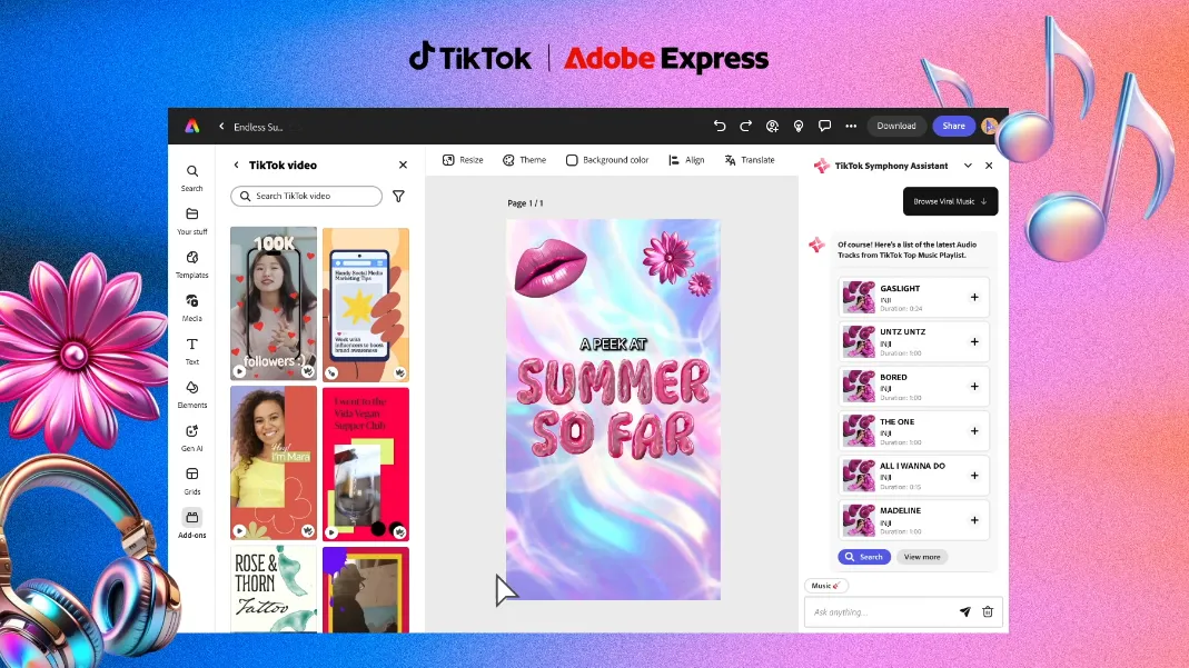 news-tiktok-adobe-express-music