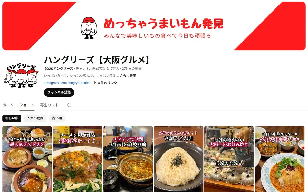 YouTube-公式ハングリーズ