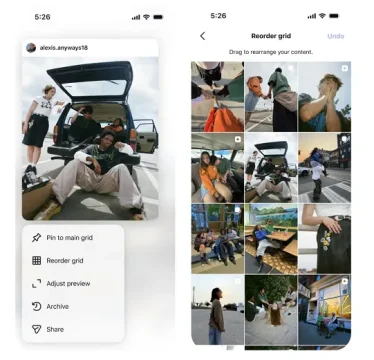 【最新ニュース】Instagram、プロフィール画面の投稿グリッドが自由に並べ替え可能に！