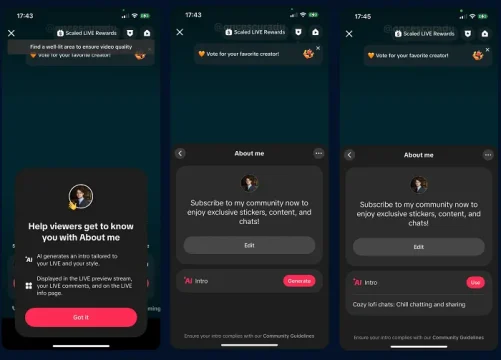 【最新ニュース】TikTok Liveが「AI自己紹介生成ツール」を導入!一方で「人間の楽しみを奪う過剰なAI化」に疑問の声も